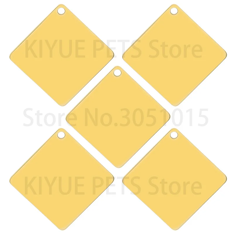 50pcs Square Stainless Steel Customized Pet ID Tag Personalized Dog Tag DIY Name Engravable