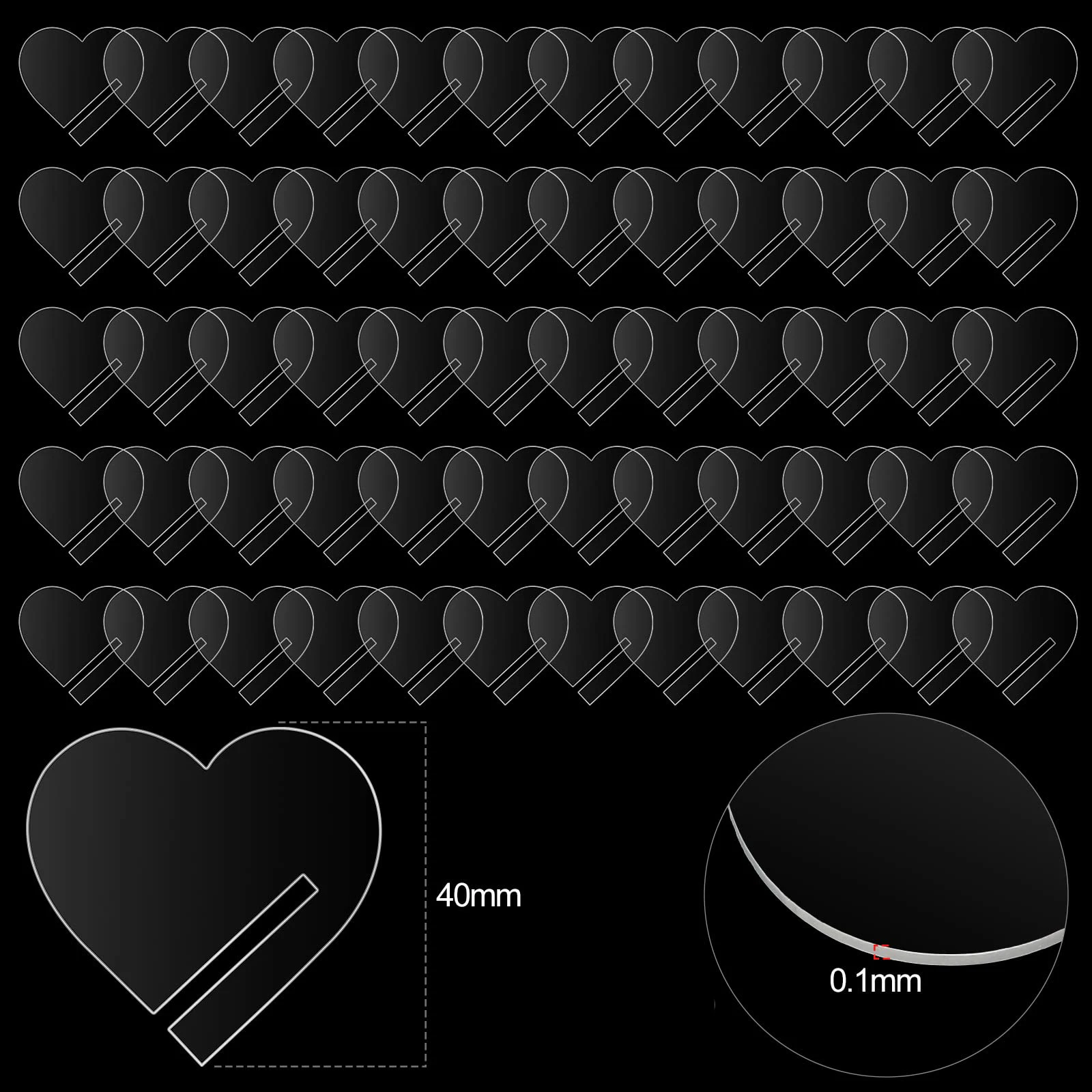 

Acrylic Transparent Heart-Shaped Beverage Glass Label DIY Party Cup Mouth Decoration Can Be Written, Used For Wedding Decoration
