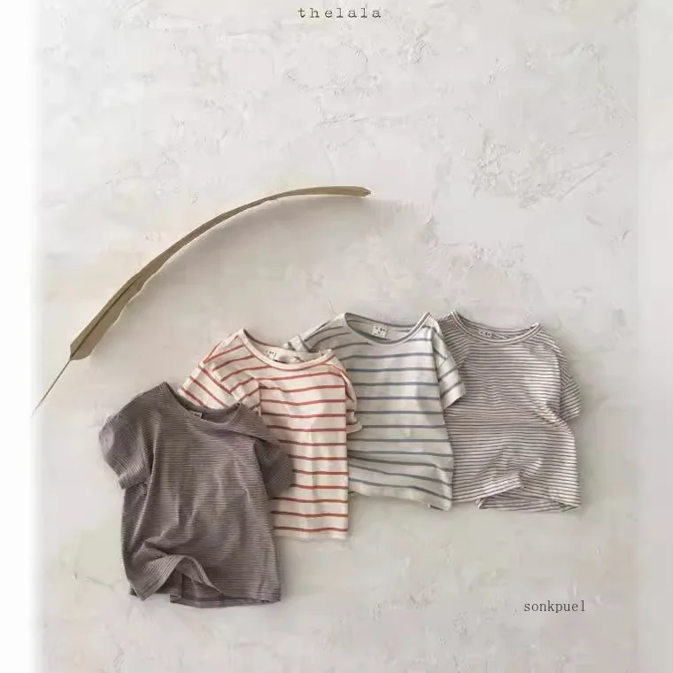 Baby Boy Stripe Shirt Summer Casual Short Bat Sleeve Kids Shirt for Boys Clothing Children Girls Sports Cotton Tops cotton t shirt