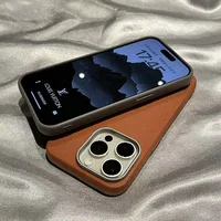 Matte Litchi Texture Leather Soft Case For iPhone 16 16E 15 14 13 12 11 Pro Max XS X XR 7 8 Plus SE2 Silicone Shockproof Cover 2