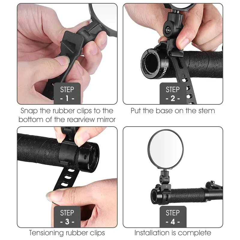 WEST BIKING Universal Bike Rearview Mirror 360 Degree Adjustable Rear View Mirror Cycling Accessories Bicycle Handlebar Mirrors