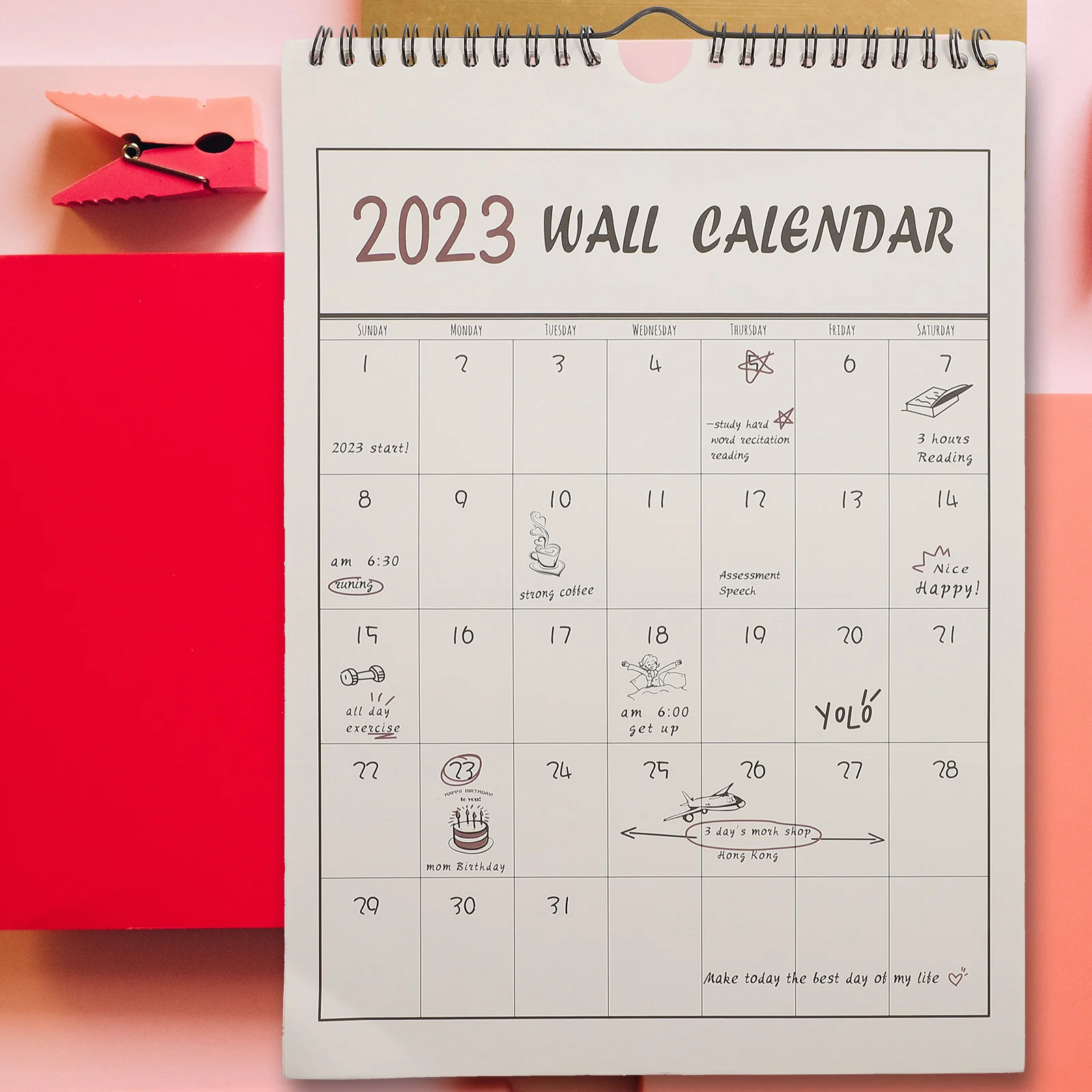 

1Pc 2022 Wall Calendar Note-taking Calendar Wall Hanging Calendar Home Ornament