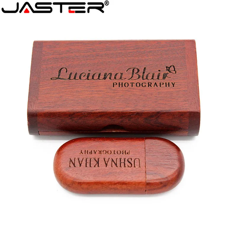 1PCS free custom logo Wooden USB Box pen drive LOGO customer Gift - Image 5