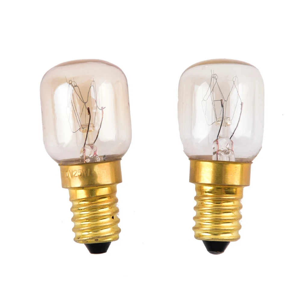 2pcs Oven Bulb Light 220V E14 300 Degree 25W High Temperature Resistant Microwave Oven Cooker Lamp Bulbs Salt Light Bulb