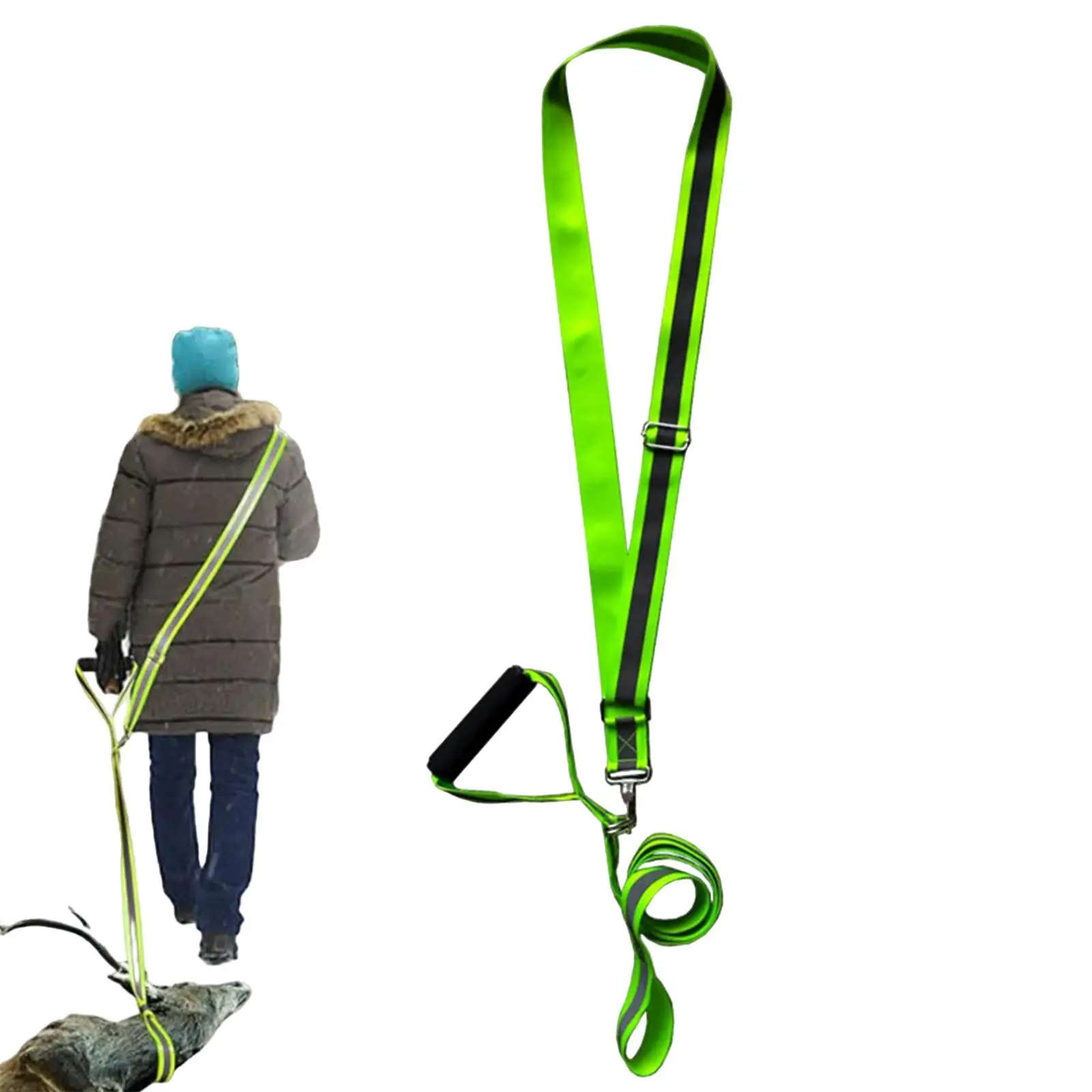 Harnais De Transport De Gibier Multifonction Orange 150cm - Pour Chasse, Ferme, Débardage