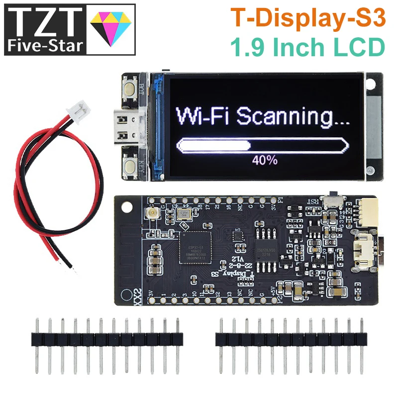 T-Display-S3 Esp32-S3 1.9 Pollici St7789 Scheda Di Sviluppo Display Lcd Wifi Bluetooth5.0 Modulo Wireless Risoluzione 170*320