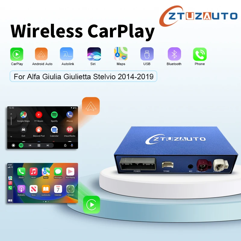 2024 Android Mirror Link Airplay Car Play Function Wireless Carplay Auto Per Alfa Romeo Stelvio & Giulia & Giulietta 14-19 Modelli
