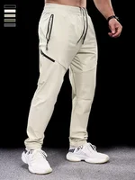 Pantalon de sport décontracté pour hommes, séchage rapide, vêtements d'entraînement, de course, de Fitness, avec poche à fermeture éclair micro-élastique, nouvelle collection automne hiver 1