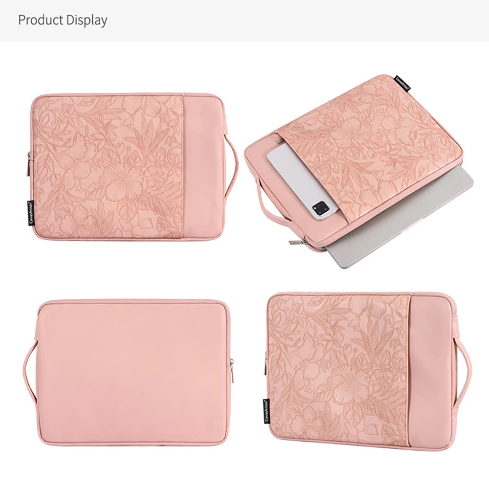 Waterproof PU Leather Laptop & Tablet Sleeve with Extendable Handle (13-16 inch)