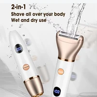 Electric Razors for Women 2 in 1 Bikini Trimmer Wet & Dry Use Electric Lady Shaver for  Private Area Easy to Clean Portable 2