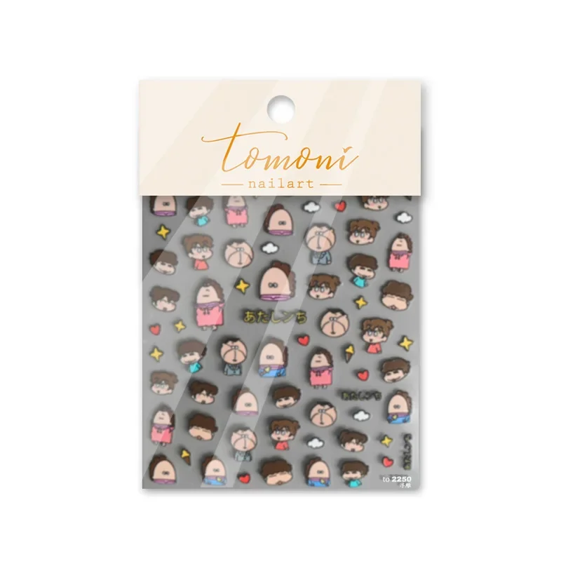 Atashin Chi Cute Funny Nail Stickers Anime Nail Art Cartoon Nail Accessories Self Adhesive Relief Nail Decals Graffiti Decor 5
