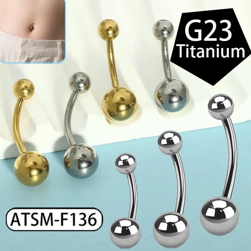 1pc 14G Length G23 Titanium Steel Ball Barbell Sexy Ball Belly Ring Navel Piercing Women Men Button Ring Body Jewelry