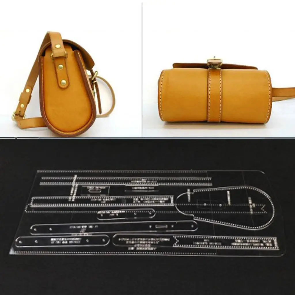 10Pcs/ Acrylic Handbag Pattern Stencil Template Drawings Set Leather Hand Craft DIY Tool for Shoulder Bag Making