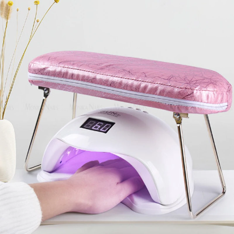 Manicure Arm Rest Cushion Wrist Support Hand Holder Bracket Stand Stainless Steel Folding Wire Legs For Manicure Hand Pillow