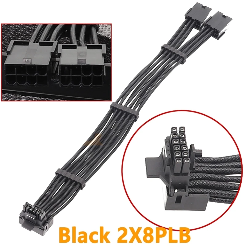 16AWG for RTX40 Series Graphics Cards 2x 8Pin Female to 12VHPWR PCIE 5.0 16Pin ATX3.0 Modular Cable 30cm