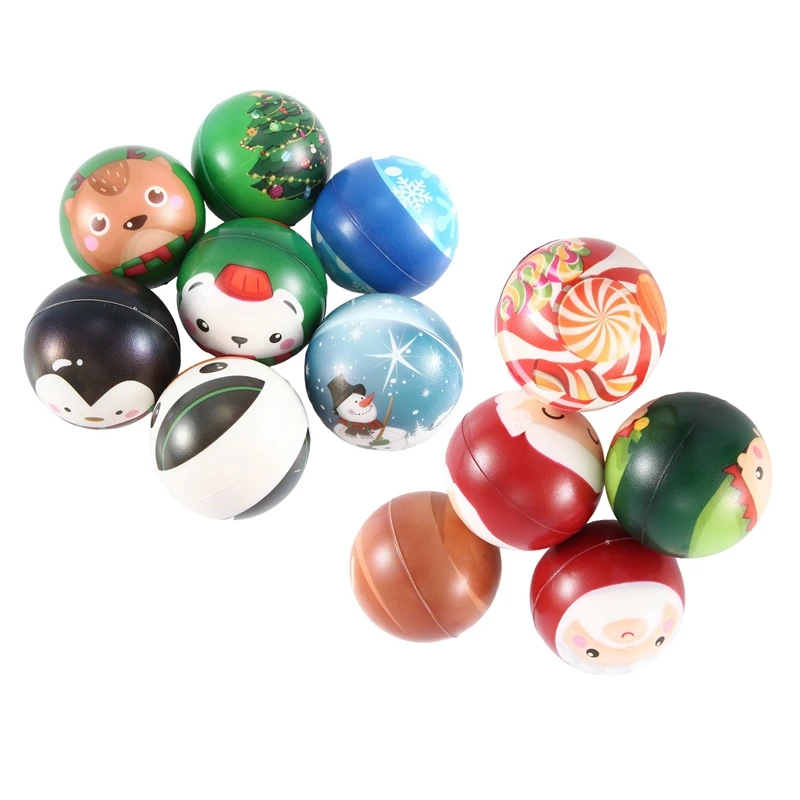 Christmas Style 6.3Cm Bouncy Ball Stress Relief Sponge Stress Ball Christmas Toys Decorations