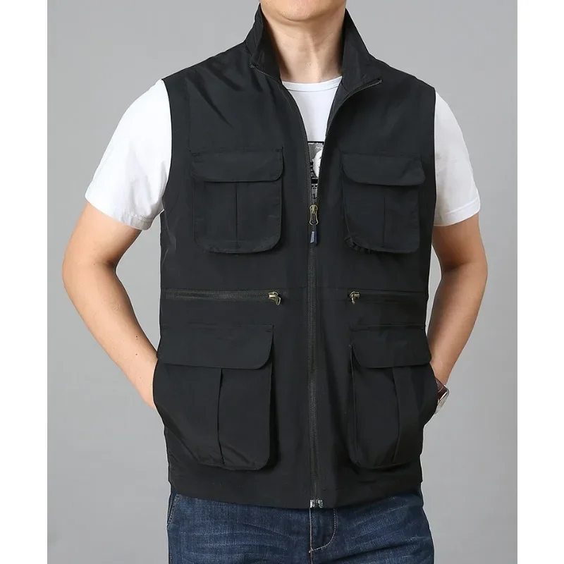 Hunting MAN Windbreaker VEST Waterproof Pockets Embroidered Multi-pocket Camping Men's Clothing Free Shipping Work Wear Tactical