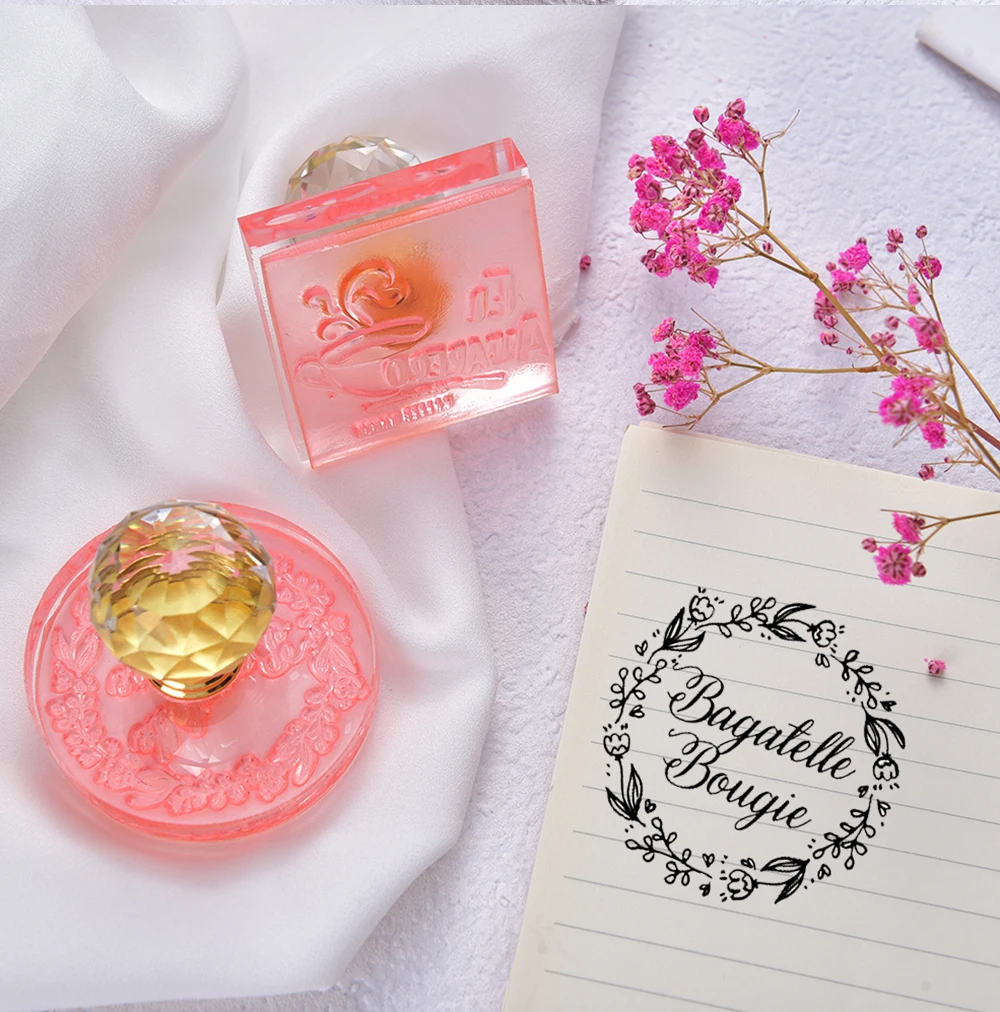 Description Picture 6 of itemPersonalized Seal LOGO Private Acrylic Stamp Custom Wedding Student Graduation Business Logo Package Transparent Acrylic Stamp
