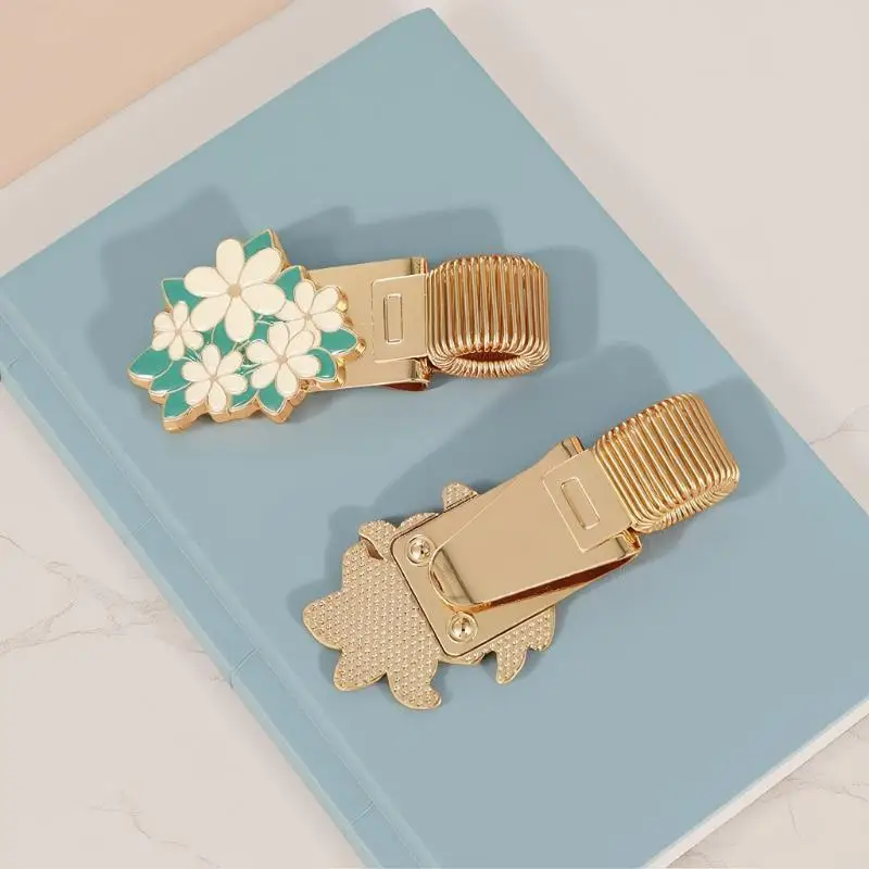 한 개의 꽃을 테마로 한 금속 펜 클립, 창의적인 복고풍 스프링 펜 클립, 학생용 펜 클립, 노트북 및 학교 용품에 적합