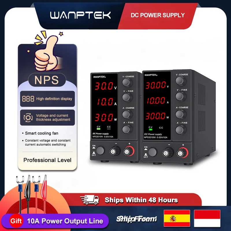 Wanptek Laboratory Power Supply 30V 10A 60V 5A 120V 3A Adjustable Digit Display Voltage Regulator Lab Bench DC Power Supply