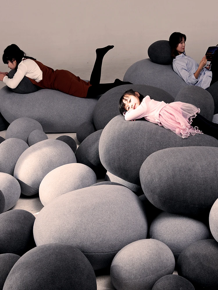 

Simulated cobblestone lazy sofa multi-functional stone throw pillow cushion creative prop homestay scene