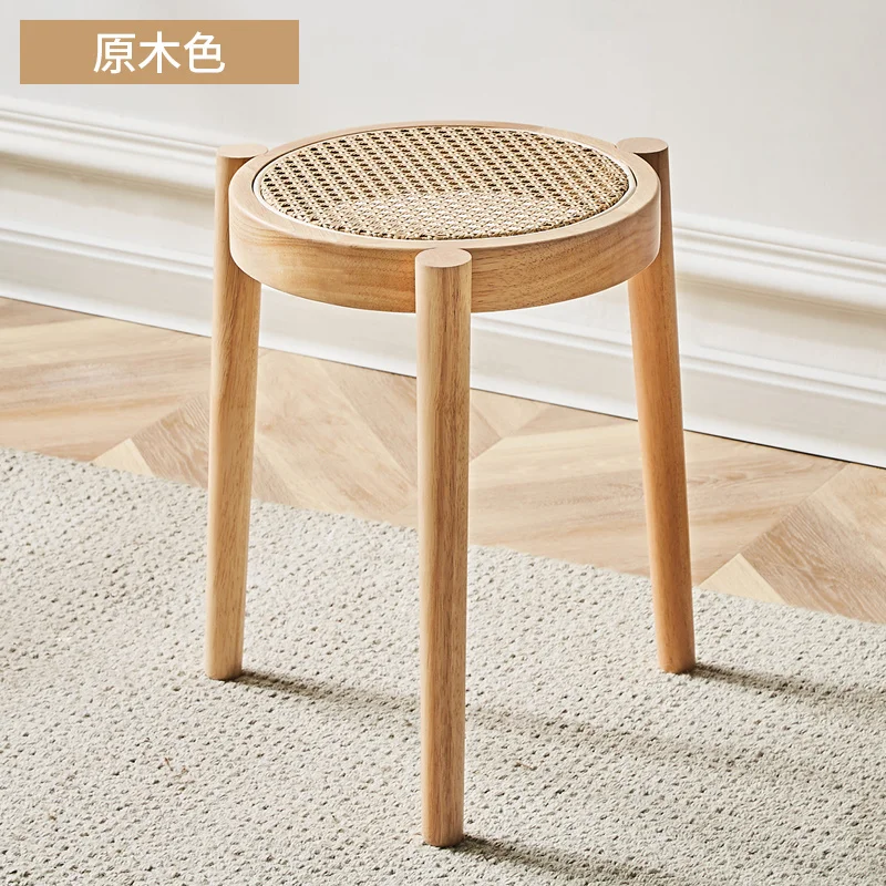 Taburete moderno Simple de madera maciza, taburete creativo para comedor,  muebles nórdicos, taburete para vestidor de dormitorio, silla de asiento  móvil, accesorios para el hogar - AliExpress