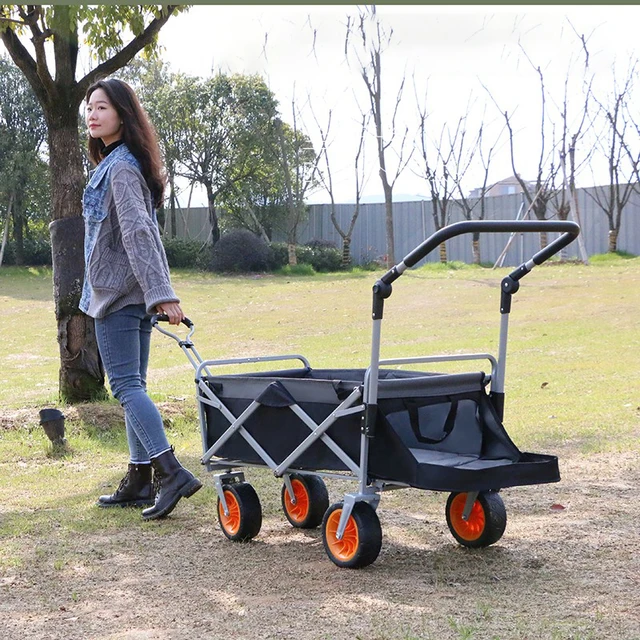 Egyszerű Kerti Kocsik Kemping Kültéri Összecsukható Szekerek Kerekes Istálló Kocsi Utazik Ki Szabadidős Bevásárlókocsik - Image 2