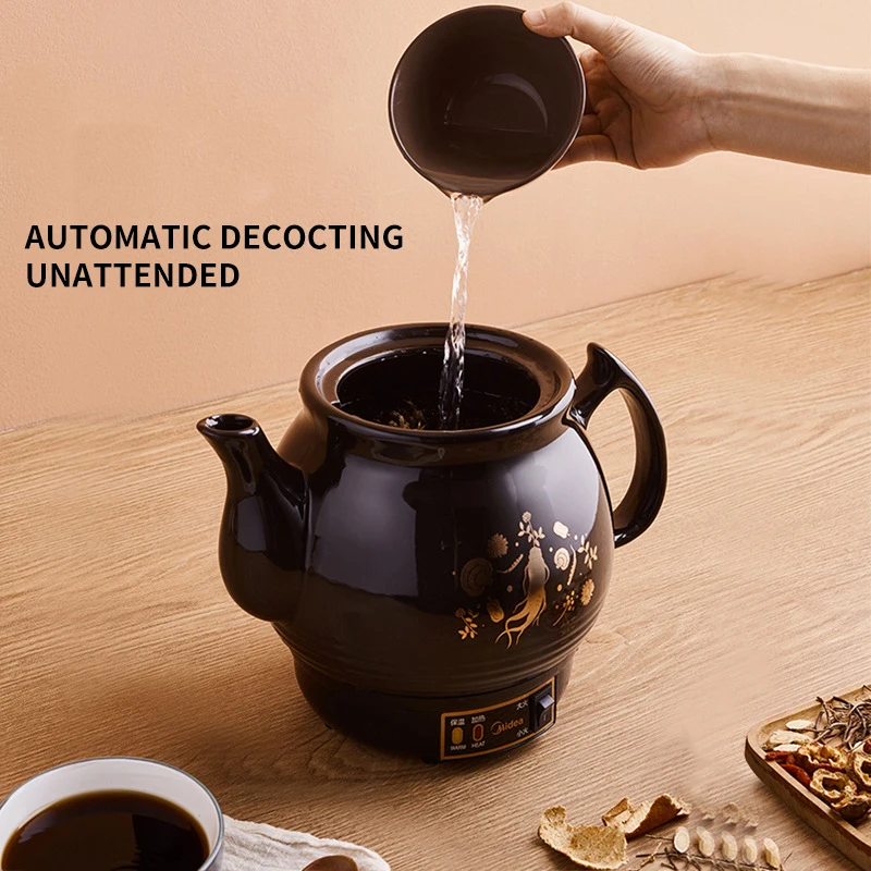 Clay pot for traditional Chinese medicine decoction fully automatic household plug-in multifunctional 3-L ceramic decoction pot 5