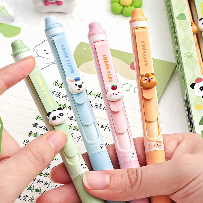 4 Pcs/Set Creative Pull-Type Erasable Gel Pens Blue Ink 0.5mm ST Erasable Pen for School Student Exam Writing Stationery