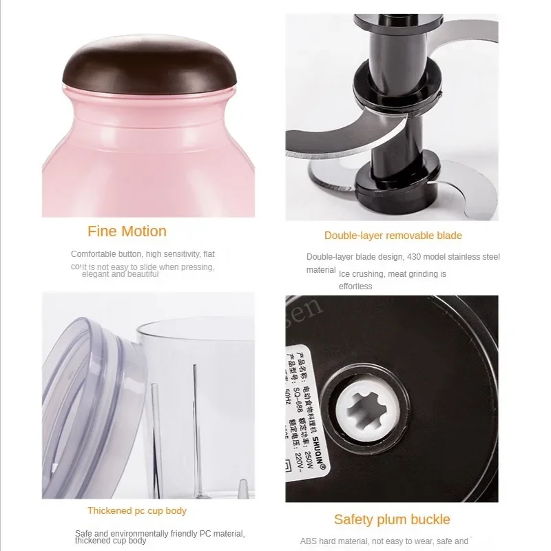 600ml Electric Kitchen Chopper Garlic Masher Meat Grinder Food Garlic Vegetable Chopper Crusher Food Processor Slicer Blender 3