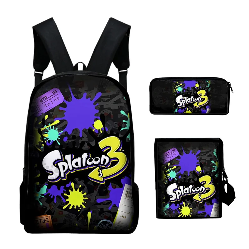 

Детский рюкзак с принтом в виде игры Splatoon, школьная сумка для книг, набор для мальчиков и девочек на каждый день, карандаш, кривое тело, под заказ