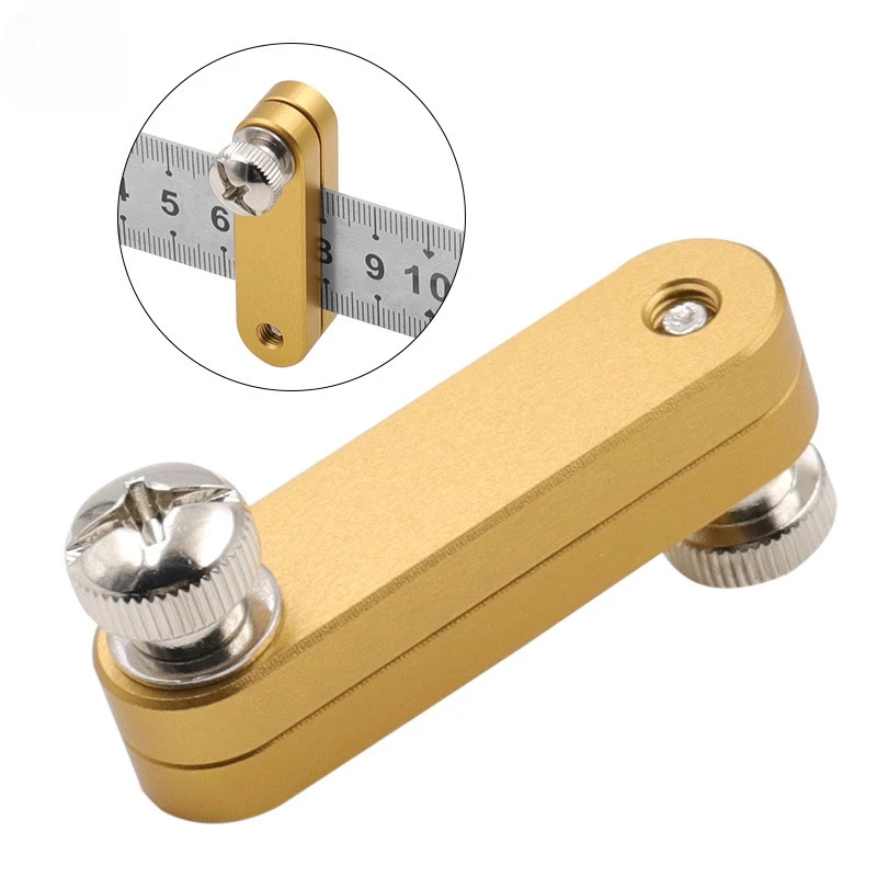 Steel Ruler Positioning Block Angle Scriber Line Marking Gauge for Ruler Locator Woodworking Carpentry Scriber Measuring Tools