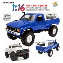 WPL C24-1 Full Scale RC Car 1:16 2.4G 4WD Rock Crawler Electric Buggy Climbing Truck LED Light On-road 1/16 For Kids Gifts Toys