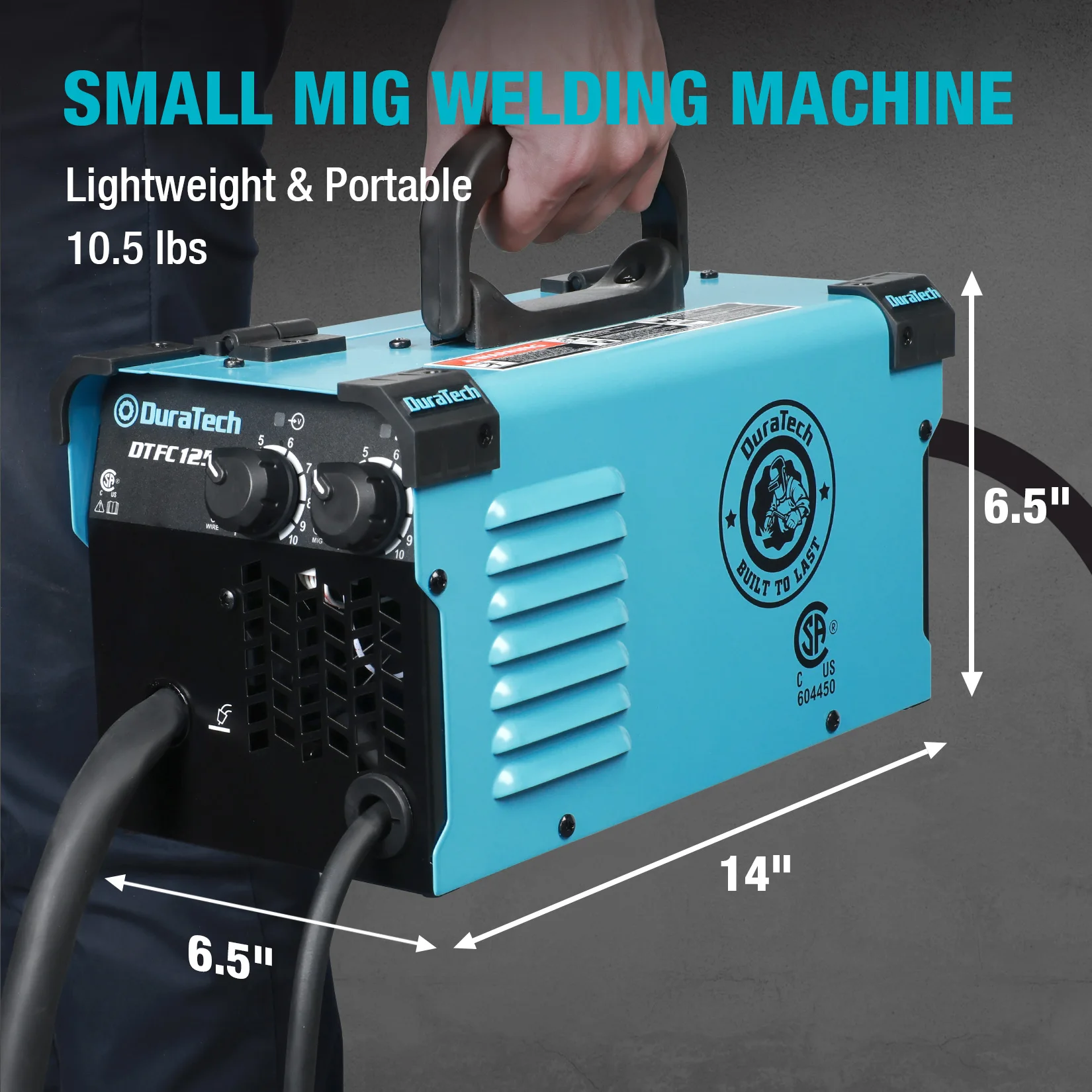DURATECH 125A MIG Welder 120V Flux Core Welder Gasless Welding Kit with Wire Feed, Welding Gun and 15A to 20A Plug Adapter,