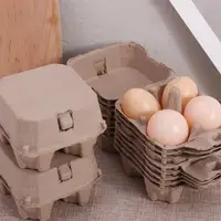 Grids Kraft Pulp Egg Cartons Chicken Eggs Tray Egg Containers Refrigerator Empty Egg Storage Box 2