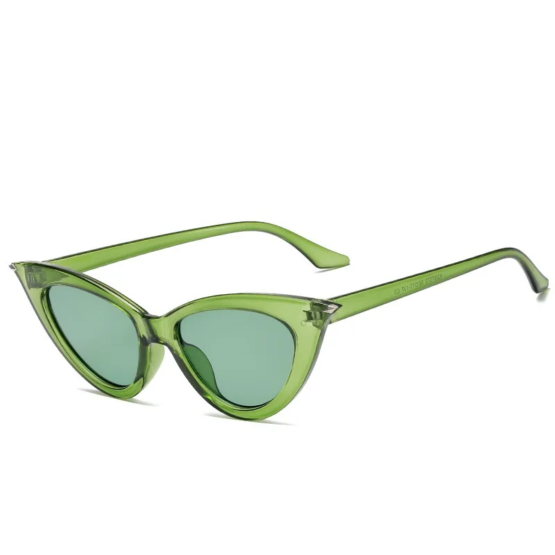 

2024 New Fashion Cat Eye Sunglasses Plastic Women Vintage Small Triangle Sun Glasses Female Rivet Eyewear UV400 Oculos Feminino
