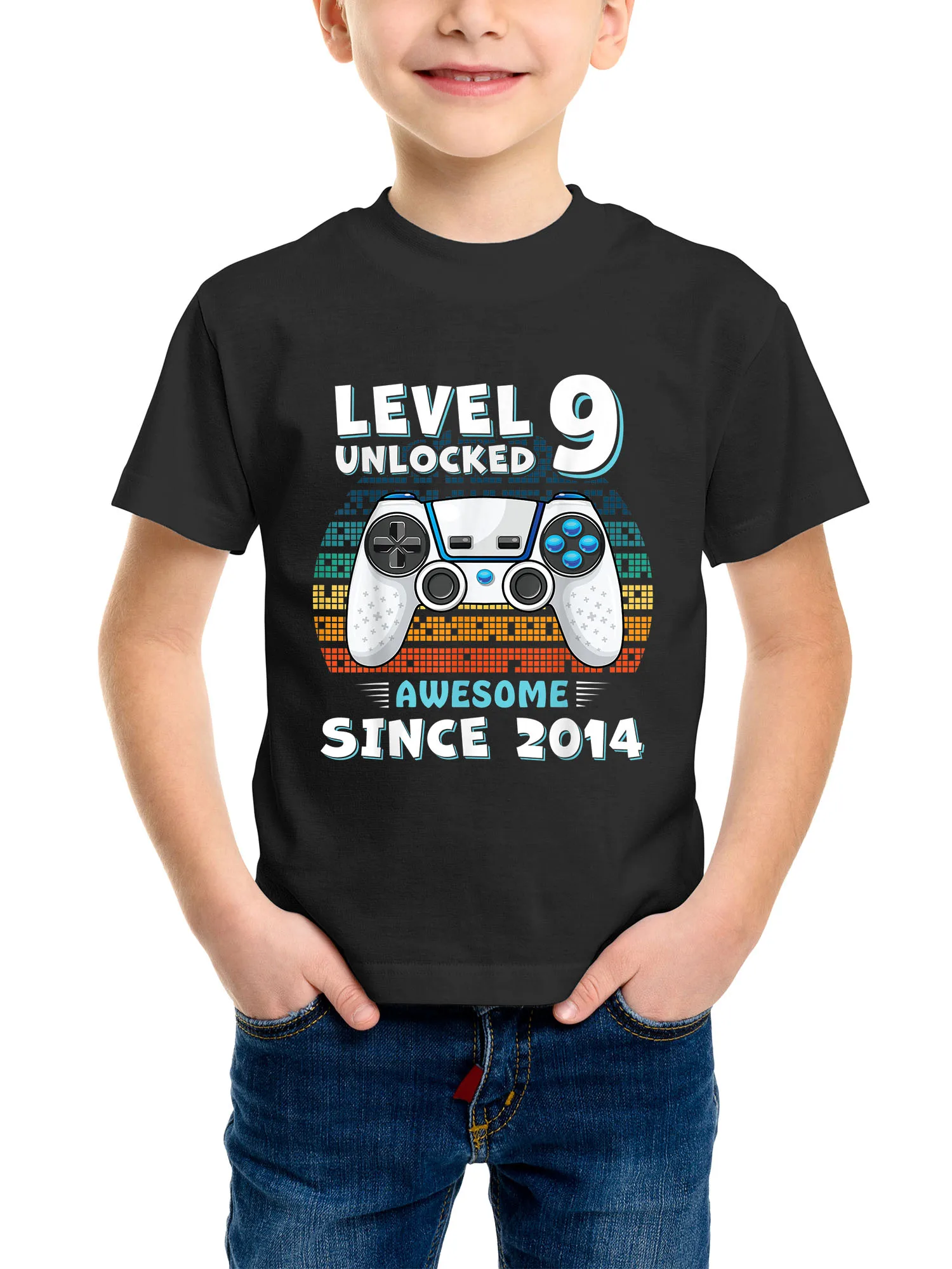 

100% хлопок девять 9 лет, BDay, для сына, для мальчиков, для детей 9 лет, на день рождения, топы, футболки, винтажная Повседневная футболка, креативный подарок для девочек
