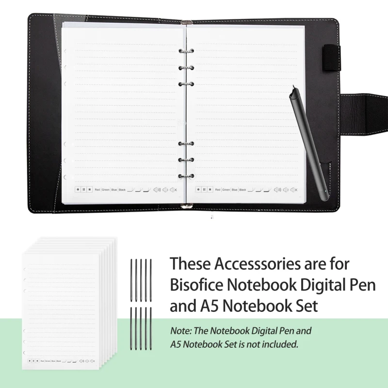 A5 Paper 120 Sheet /10pcs Ballpoint Pen Refills for Bisofice Notebook Digital Pen for Boardpen /Ophaya APP Support Notes Taking 3