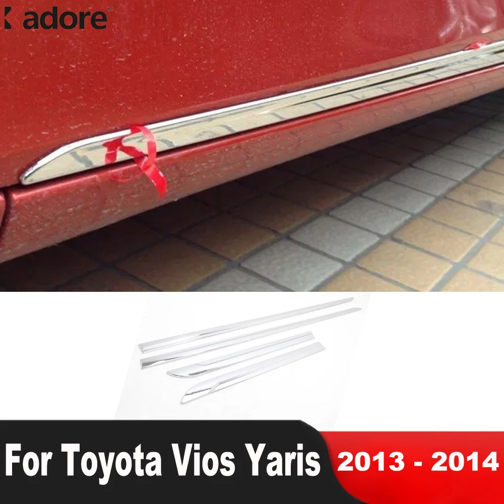 

Для Toyota Vios Yaris 2013 2014 ABS, хромированная панель для автомобильной двери, отпариватель, молдинговая полоса, внешние аксессуары