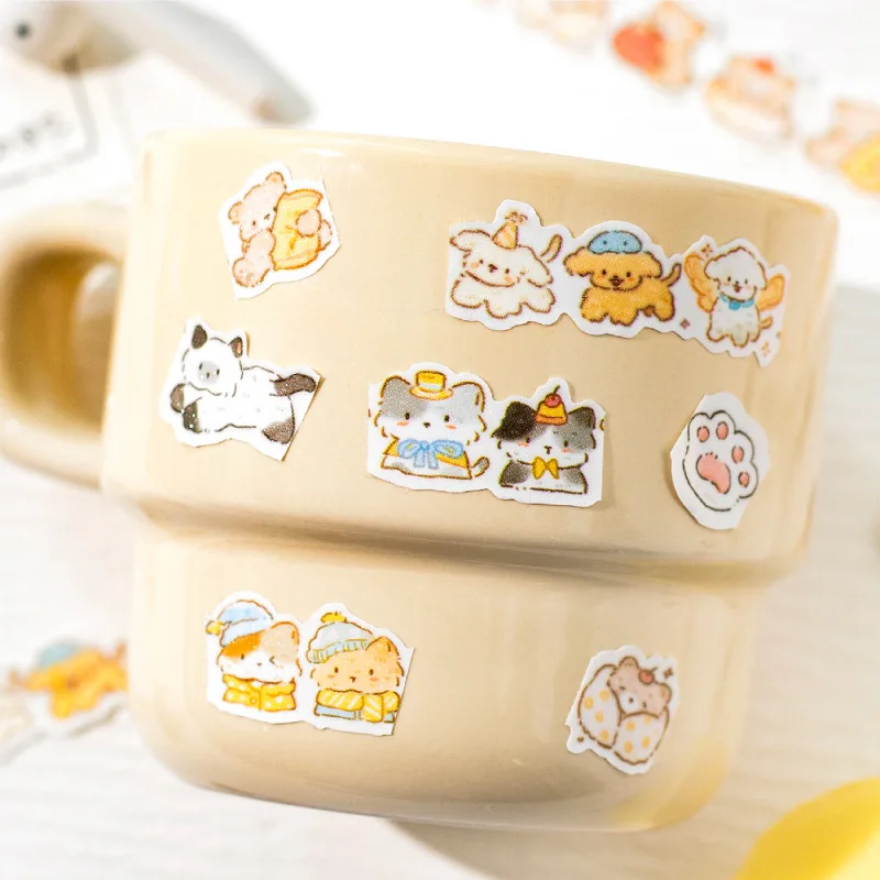 1Pc Cartoon Animals Series Washi Tape Cute Sticker Decorative Collage Adhesive DIY Scrapbooking Hand Made Masking Stationery 4