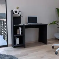 Vilna 120 Writing Desk , Four Shelves Black