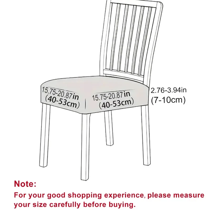 Stretch Jacquard Dining Chair Seat Cover - Solid Color, Removable & Anti-Dust
