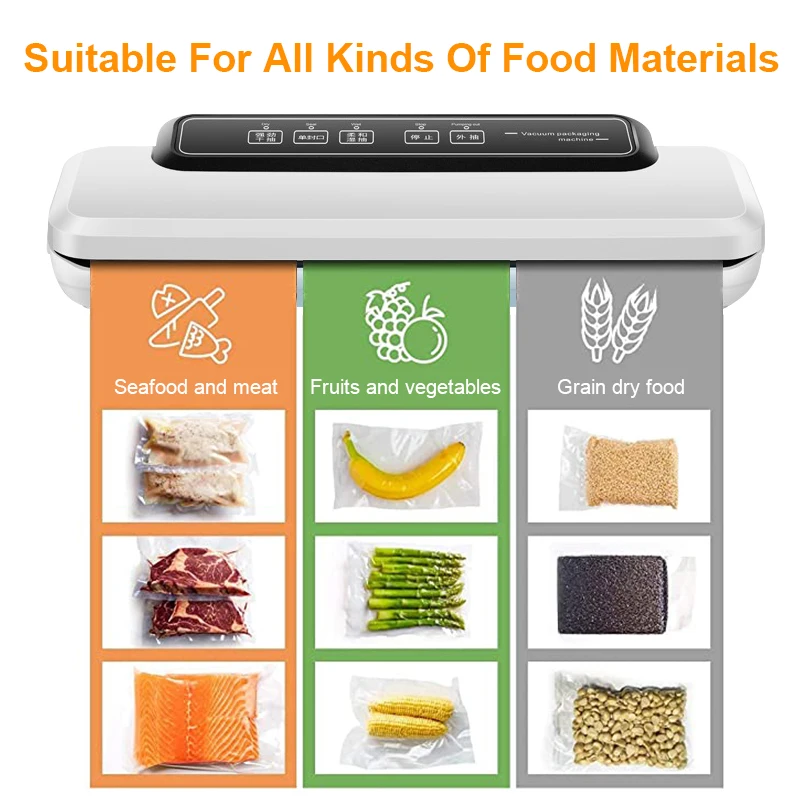220V Vacuum Sealer Packaging Machine Household Food Vacuum Sealer Film Sealer Vacuum Packer 10 Vacuum Sealing Bags  Bag Sealer 3