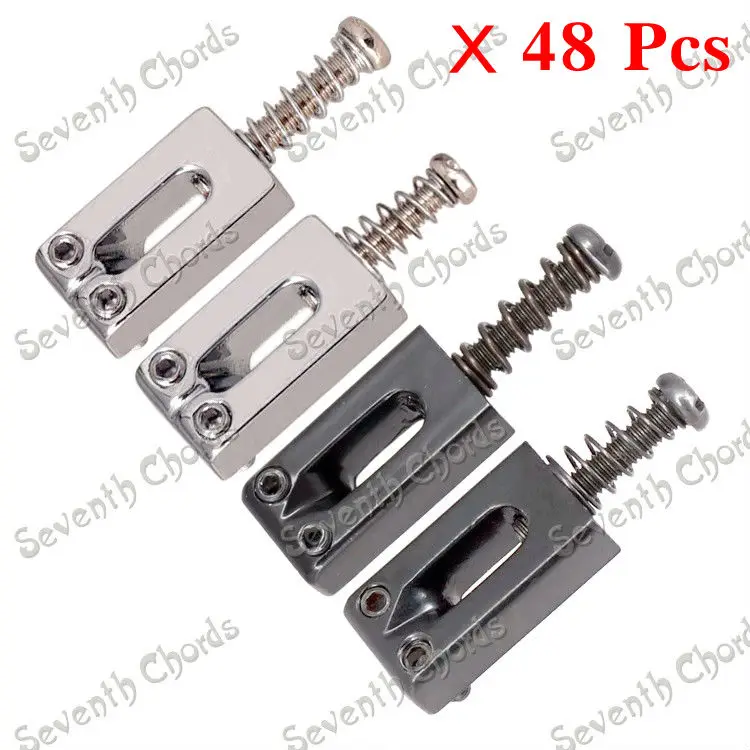 

48 Pcs 2 Colors Flat Tyle Electric Guitar Tremolo Bridge String Saddles / Provided Straight body and conical Spring for choose