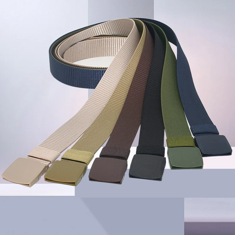 Tactical Belt Men Female Military Nylon Adjustable 130cm with Plastic Buckle for Pants