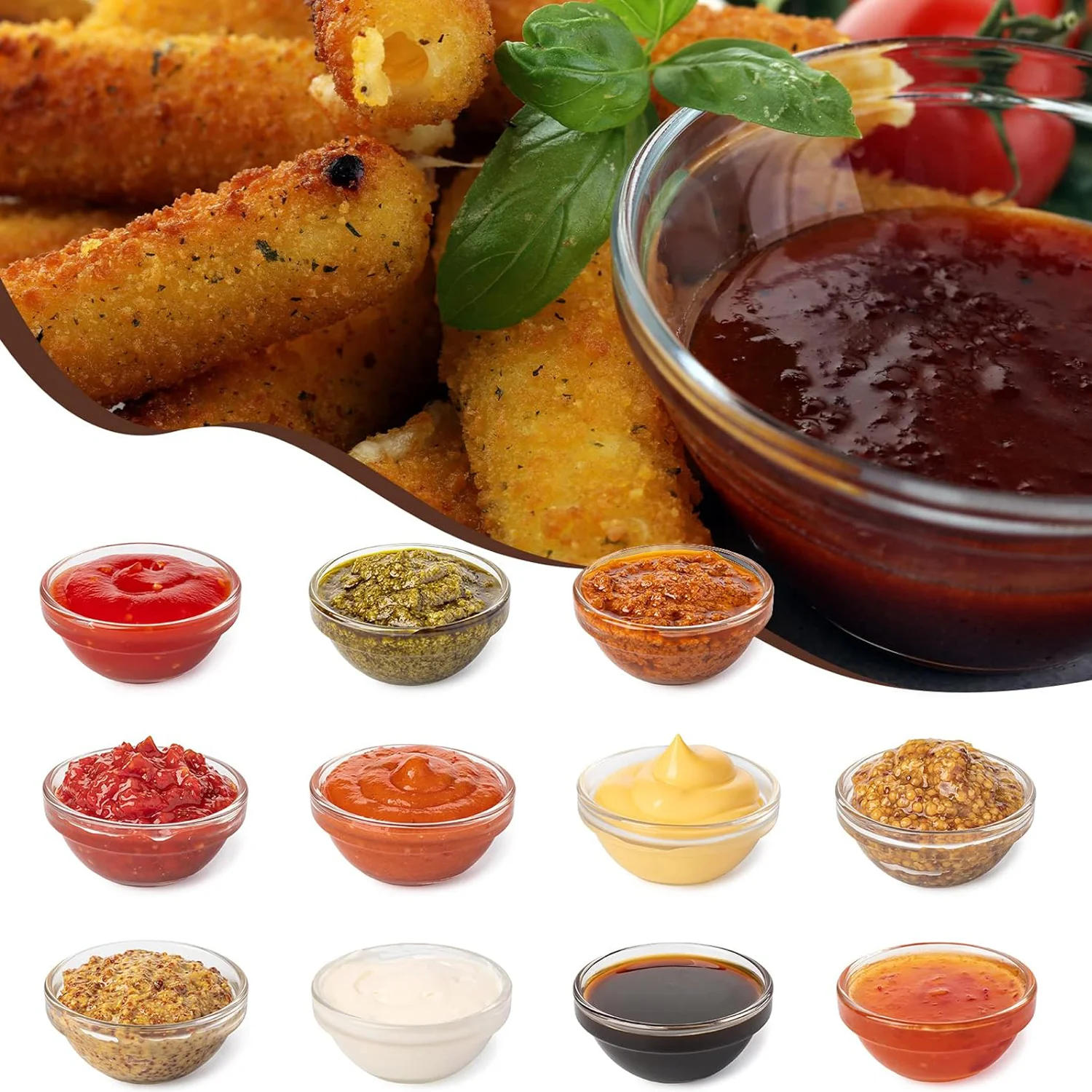 1.5oz Mini Glass Prep and Serving Bowls for Cooking, Snacks, and Desserts