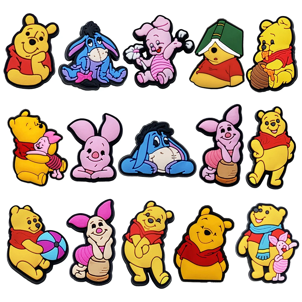 Disney Sanrio Kuromi 8-16PCS/Set Shoe Charms Decorations Girls Kids Jeans Women Charm Xmas Gifts Favors Shoe Accessories Buckle