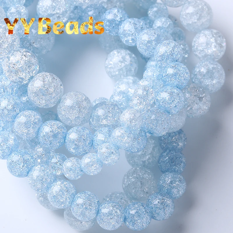 

Lapis Blue Cracked Quartz Crystal Glass Beads For Jewelry Making Natural Stone Round Loose Beads Diy Bracelets 4 6 8 10 12mm 15"