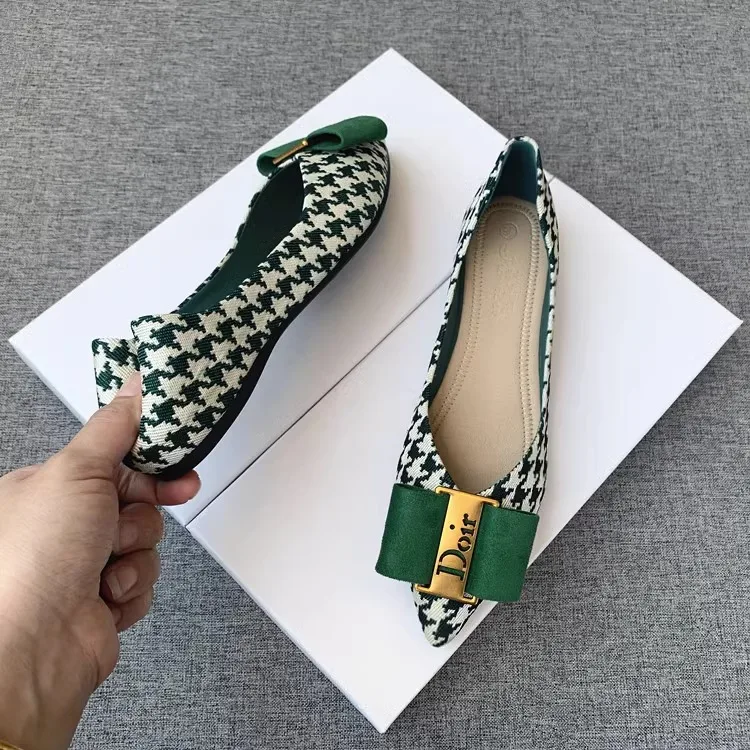 Summer 2024new Fashion Women's Shallow Mouth Casual Female Sneakers Slip-on Flats Bow-Knot Pointed Toe Moccasins Modis Slip