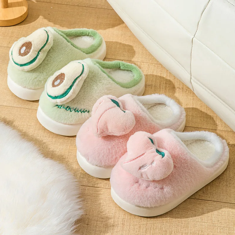 

2024 осень и зима женские хлопковые тапочки с мультяшным принтом домашние легкие тапочки с мягкой подошвой Симпатичные плюшевые тапочки с мягкой подошвой